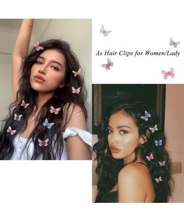 20 PCS Butterfly Hair Clips Set - Small Y2K Accessories for Thick Hair - Cute Glitter Butterflies in Pink, Purple, White - Kawaii Hair Accessory - Buy Online on GoSupps.com