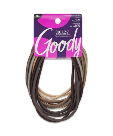 Goody Ouchless Extra Long Elastic Hair Ties Assorted Primal Neutral Colors (Pack of 3) Neutrals
