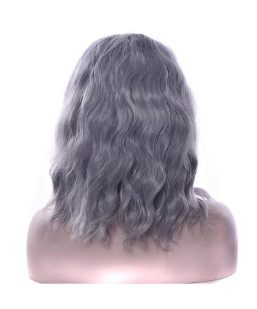 Fouriding Short Curly Wave Bob Wig for Women - Gray Halloween Cosplay & Anime Costume Hair - Buy Online on GoSupps.com