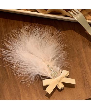 amangul Feather Hair Clip Sweet Glinting Diamond Cute Hair Duckbill Clip Headwear Hair Accessories for Women Girls(White) - Buy Online on GoSupps.com