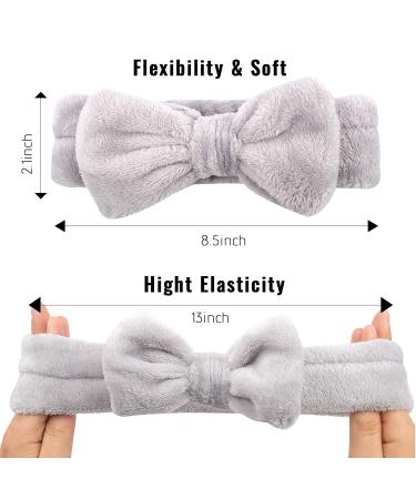 Araluky Bow Hair Band 3 Pack - Soft Microfiber Spa Headband for Women & Girls - White, Black, Gray - Buy Online on GoSupps.com