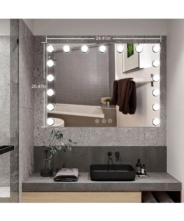 Kottova Large Hollywood Makeup Mirror with 17 Dimmable LED Lights | Extra Big Vanity Mirror with 3 Color Options and Touch Control | USB Charging Port | X-Large Lighted Mirror - Buy Online on GoSupps.com