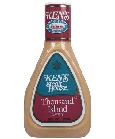 Kens Steak House Thousand Island Salad Dressing 16 Fl. Oz. Each (4 Pack) Gluten Free & Kosher