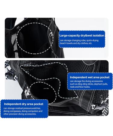 Hiturbo 22 Gallon Scuba Diving and Snorkeling Gear Backpack - Large Capacity Black Mesh Bag for Diving Equipment - Buy Online on GoSupps.com