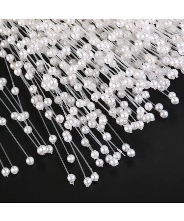 Canjoyn 100 Pearl Beading Stems for DIY Garland & Bouquet Decoration - White - Buy Online on GoSupps.com