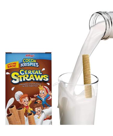 Kellogg's Cocoa Krispies Cereal Straws: 18 Count - Edible Breakfast Straw Alternatives for Milk | Nostalgic Chocolate Cereals for Kids - Buy Online on GoSupps.com