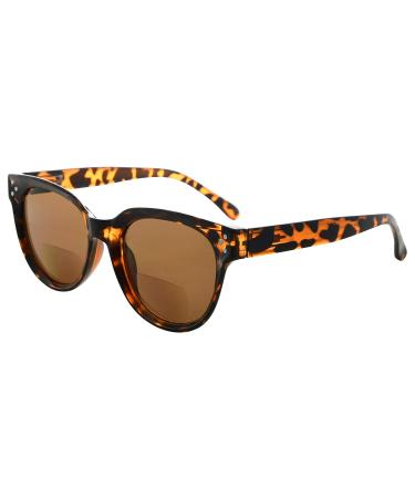 Eyekepper Bifocal Glasses for Women Reading Under the Sun Stylish Bifocal Reading Glasses with Tinted Lenses -Tortoise +1.50