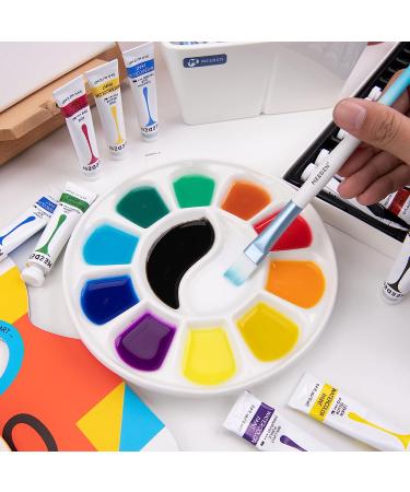 MEEDEN 12-Well Round Porcelain Watercolor Paint Palette - Ideal for Watercolor, Gouache, Acrylic, and Oil Painting - Buy Online on GoSupps.com