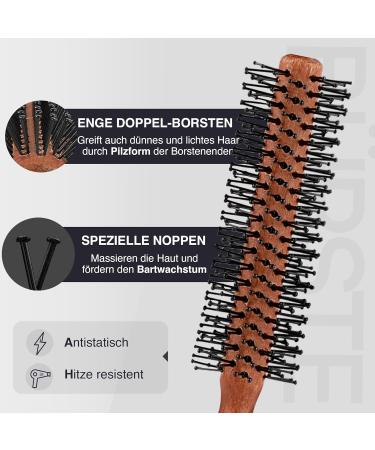 Beary Bro I Bart Round Brush - Best Beard & Hair Brush for Men | 25mm F hn Brush for Short to Medium Hair - Buy Online on GoSupps.com