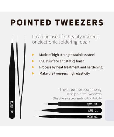 7PCS Precision Craft Tweezers Set for Eyelash Extensions, Jewelry, Soldering - Pointed & Curved Tweezers - Buy Online on GoSupps.com