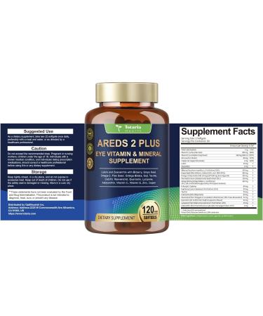 19-in-1 AREDS 2 + Eye Vitamins for Macular Health and Dry Eye, Lutein and Zeaxanthin Supplement with Vitamin C/E, Zinc, Omega-3, Support Eye Strain, Pressure, Night Vision & Hydration - 120 Softgels 120 Count (Pack of 1) - Buy Online on GoSupps.com