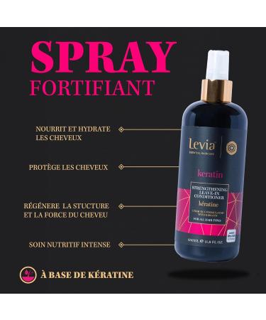 Levia | Keratin Leave-In Treatment Cream | Strengthens Hair Vitality | Nourishes and Moisturizes | Keratin Leave-In Treatment Cream | For All Hair Types | 350ml - Buy Online on GoSupps.com