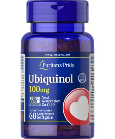 Puritan's Pride Ubiquinol 100 mg 60 Rapid Release Softgels (18660) 1 Count (Pack of 60)