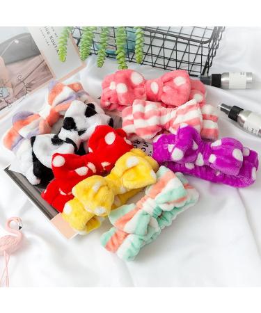 Tergy Facial Spa Headband - Coral Fleece Bow Hair Band for Women & Girls (20PCS) - Buy Online on GoSupps.com