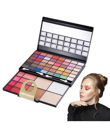 Make-up pallet set-eyeshadow-blade-powder high pigmented gift set with 60 colors |All-in-make-up pallet kit with eyeshadow-face blush
