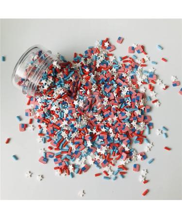 2oz Pack 3D American Flag Red Sugar Granules Polymer Clay DIY Decoration - Nail Art, Slime Kit, Cake Dessert - RT-USFlag - Buy Online on GoSupps.com