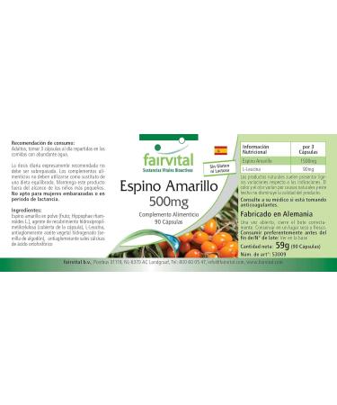 Fairvital | Sea Buckthorn Extract 500mg - High dosed - VEGAN - Hippophae rhamnoides - 90 capsules - Buy Online on GoSupps.com