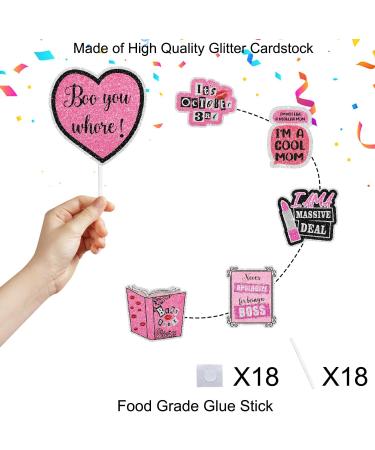 Bright Pink Girls' TV Show Themed Party Cupcake Toppers Set of 18 - Perfect for a girl's TV show themed birthday party bachelorette party or hen party decorations - SugarGera CU-MEAN-GIRLS-2 - Buy Online on GoSupps.com