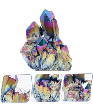 PLAFOPE House Ornaments Crystal Cluster Gem Ornament Decor for Table Crystal Decoration Unique Crystal Cluster Energy Colorful 4.00X3.00X3.00CM - Buy Online on GoSupps.com