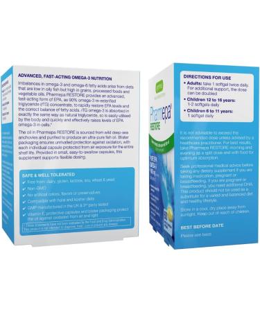 Pharmepa Restore Pure EPA Fish Oil - 1000mg EPA Omega-3, 1-Month Supply, 60 Softgels (Pack of 10) - Buy Online on GoSupps.com