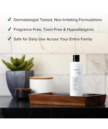 Fragrance Free Shampoo for Sensitive Skin - Gentle Sulfate & Paraben Free Dermatologist Tested Unscented Gluten Free Hypoallergenic - Buy Online on GoSupps.com