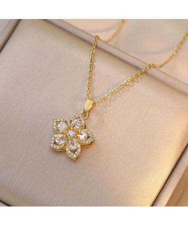 Shop Southjieling Girls' Heart Necklace - Adjustable Bauhinia-Zircon Flower Collarbone Chain | Korean Fashion for Women - Buy Online on GoSupps.com