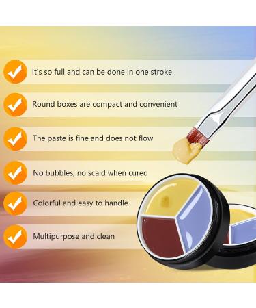Prreal Solid Gel Nail Polish 3 In 1 Nail Polish Solid Gel with Brush 3 Colours Cream Pudding Gel Nail Polish For Nail Studio Nail Art Starter Nail Art Design Salon At Home#9 - Buy Online on GoSupps.com