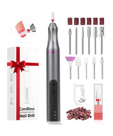 Saviland Nail Drill Kit: Electric Nail Drill Machine Pen 20 000RPM Portable Cordless Nail File for Acrylic Powder Dip Powder Gel Nail Polish Nail Care Manicure Pedicure Remover Tools Women Gift Sets 01-20 000 Rpm Nail Drill Pen