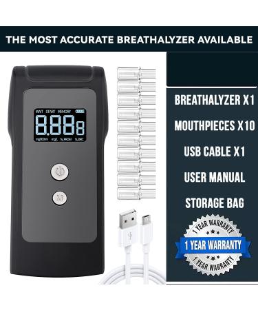 WITSJYA Breathalyzer - Professional-Grade Accuracy USB Rechargeable Alcohol Tester - Buy Online on GoSupps.com