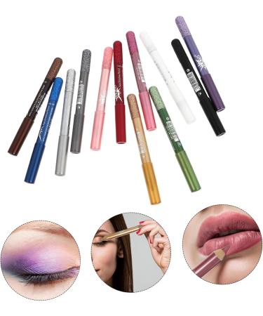 Beavorty 12pcs Pearlescent Eyeshadow Pencil Colorful Eyeliner Girl Makeup Pens Eye Shadow Sticks Two-color - Buy Online on GoSupps.com