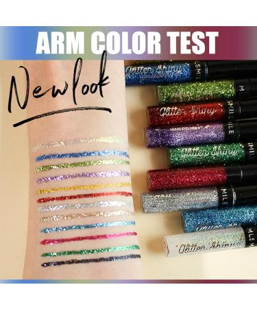 Glitter Eyeliner Waterproof Liquid Pencil Set - Bold Colors Eye Makeup Pen for Long-Lasting Effects - Women's Gift - Buy Online on GoSupps.com