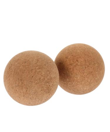 Frcolor 2st yoga ball made of cork yoga balls Wood deep tissue massager cork ball for the foot back massage ball massage device Triggerpunkt massage ball roller ball fitness hand myofascial