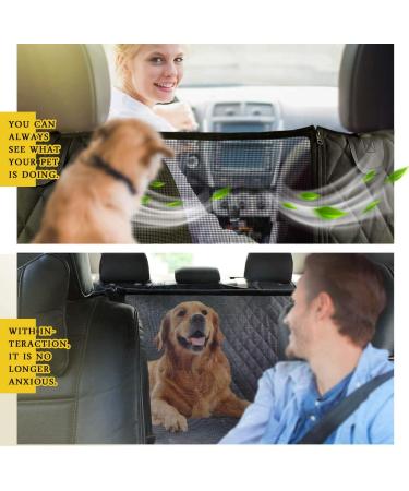 Vailge Waterproof Dog Car Seat Cover with Mesh Window, Scratch-Proof, Anti-Slip Backseat Hammock - Black - Buy Online on GoSupps.com