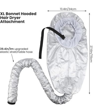 Siebeweauty XL Silver Hair Drying Cap - Bonnet Attachment for Quick Salon-Style Drying Curls & Long Hair at Home - International Shipping Available - Buy Online on GoSupps.com