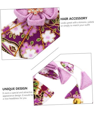 minkissy 1pc Japanese Style Headgear Japanese Hair Clips Womens Hair Clips Classic Flower Hair Clip Hair Ornaments for Women Japanese Style Headdress Geisha Purple Rhinestones Miss Kimono 15 5.5cm Purple - Buy Online on GoSupps.com