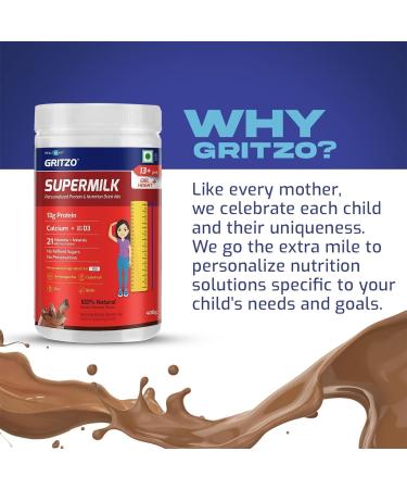 EA SuperMilk Height+ for Girls 13+ | 13g Protein Zero Refined Sugar Double Chocolate 400g - International Shipping Available - Buy Online on GoSupps.com