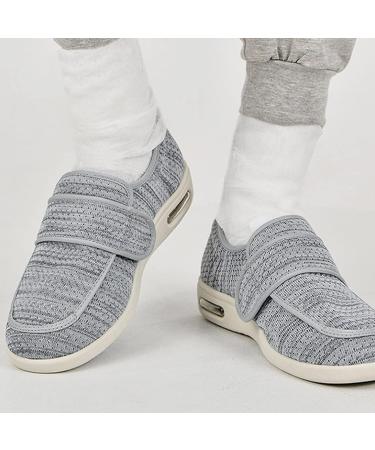 Diabetic/Edema/Lymphedema Men's Shoes | Wide Width Adjustable Closure | Light Gray | Orthopedic Air Cushion Slip-Ons - Buy Online on GoSupps.com