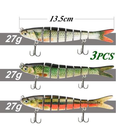 3-Piece Wobbler Hecht Kader Set | Realistic Swimbait for Predatory Fish | 13.5cm 27g | International Shipping Available - Buy Online on GoSupps.com