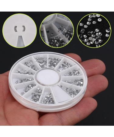 Scalewbin Silver rhinestones boxes Crystal nail manicure Nail 1.5 MM wheel - Buy Online on GoSupps.com