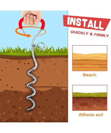 Super Floor Anchor Dog Leash - 10m Red Earth Anchor Skewers for Large Dogs | Durable Dog Beach Solution - Buy Online on GoSupps.com