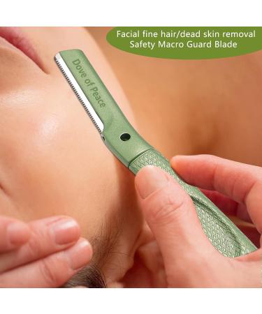 Dermaplaning Tool Beauty Metal Eyebrow Knife | Face Hair Cleaning Tool | Women's Shaving Razors & Blades - Apple Green - Buy Online on GoSupps.com