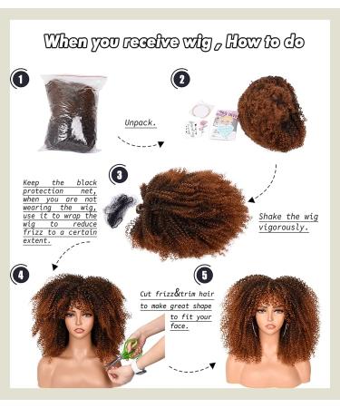 16 Afro Kinky Curly Wig with Bangs for Black Women - Synthetic Bomb Wig (Black) - Buy Online on GoSupps.com