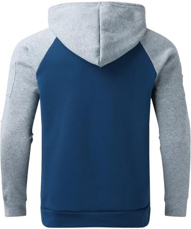 Men's Patchwork Hoodies: Solid Color Block Pullover with Pockets - Buy Online on GoSupps.com