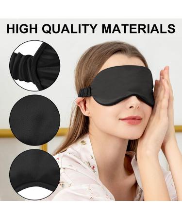 2Pack Silk Sleep Mask Eye Mask for Full Night's Sleep and Travel - Black - Buy Online on GoSupps.com