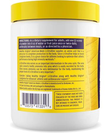 Healthy Origins - L-Citrulline (American-Made Non-GMO Gluten Free Athletic Support) 10.6 Ounce - Buy Online on GoSupps.com