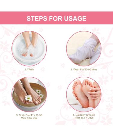 Exfoliating Foot Mask 4 Pairs Moisturizes Nourishes Foot Peel Mask Natural Ingredients Peel Away Hard Skin Calluses Renew Skin Repair And Soften Cracked Heels Feet Masks Exfoliating Socks - Buy Online on GoSupps.com