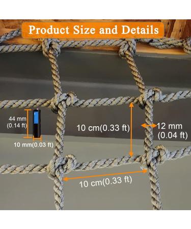Outdoor Rope Net Climbing Cargo Net for Treehouse Protection Wall Balcony Banister Protection Fence Playground Netting (1 * 2m(3.3 * 6.6ft)) () - Buy Online on GoSupps.com
