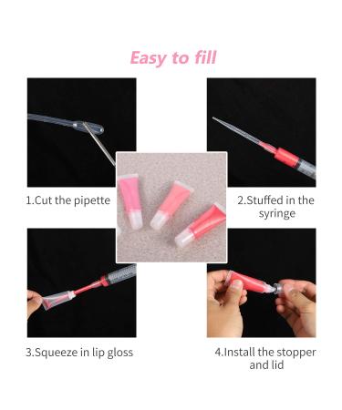 50pcs 10ml Lip Gloss Tubes - Empty Cosmetic Containers for Lip Balm with Free Syringe and Labels - Buy Online on GoSupps.com