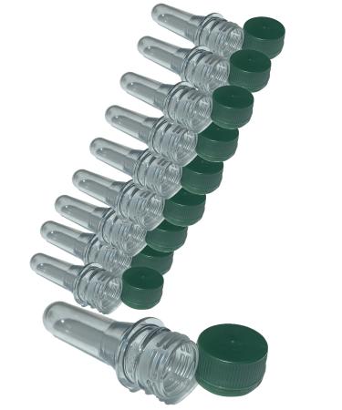 Flocoro Petlings 9cm empty PET Preform Petling with lid green 10 pieces for geocaching accessories waterproof Petling clear preforms - Buy Online on GoSupps.com