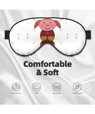 Happy Cartoon Pig Eye Mask - Soft Elastic & Adjustable Sleep Mask for Men & Women | Nighttime Comfort - Buy Online on GoSupps.com
